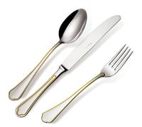 Servizio Posate DOMUS ORO 49 pezzi acciaio inox 1810 lucidato a specchio spessore 3 mm in astuccio regalo EME oro