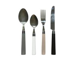 Servizio posate in acciaio inox 24 pezzi da tavola per 6 persone + cestello