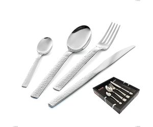 Servizio Posate MARTE 24 pezzi in acciaio 18/10 lucido spessore 2,5 mm in confezione vetrina inox lucido
