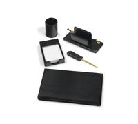 Servizio scrittoio art.119 nero in similpelle (5 componenti) - City Time