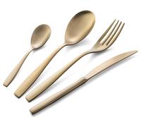 Servizio Set di Posate 24 Pezzi in Acciaio 18/10 Sabbiato PVD Eme Eleven Sahara