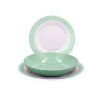 SERVIZIO TAVOLA 18 PEZZI VETRO ROMANTIC GREEN