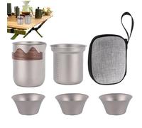 Servizio Tè In Titanio | Kit Teiera Campeggio - Teiera Kung Fu Con Da Tè - per Escursionisti Campeggio Road Trip Spiaggia Giardino Posteriore Cortile Concerto Esterno Patio Ufficio