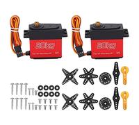 Servo digitale da 20 kg ad alta coppia con ingranaggi interamente in metallo, servo sterzante RC impermeabile con braccio in metallo da 25T per auto telecomandate in scala 1:10 e