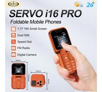 SERVO I16 Pro 2G Mini Telefono Cellulare Pieghevole Dual SIM Standby Registrazione Chiamate Chiamata Rapida Radio FM Lista Nera Piccoli Telefoni Pieghevoli