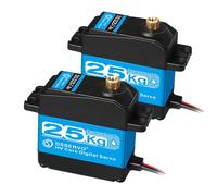 Servo sterzo RC 25KG 7.4V alta coppia in acciaio inox, impermeabile 180° per ...