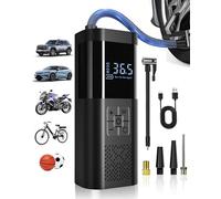 SERVOMASTER Compressore Aria Portatile, Mini Compressore a Batteria con Manometro, Accessori Auto per Gli Uomini Donne, 150PSI Gonfiatore Elettrico con Luce LED Adatto per Auto Moto Bici Palla