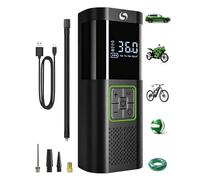 SERVOMASTER Compressore Aria Portatile, Mini Compressore a Batteria | con Manometro, Accessori Auto per Gli Uomini Donne, 150PSI Gonfiatore Elettrico con Luce LED Adatto per Auto Moto Bici Palla