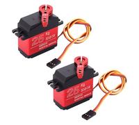 Servomotore 25 kg, 2PCS Servo RC Digitale in Metallo, Servomotore Digitale Servo RC 180° per elicottero aereo RC/auto RC Barca per Arduino