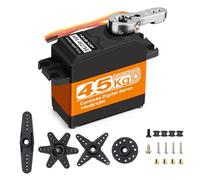 Servomotori RC Servo ad alta coppia da 45 kg, Servo sterzo a ingranaggi in metallo completo impermeabile per 1/6 1/8 1/10 1/12 RC Car Robot fai da te, Servo coreless con 25T Servo Horn, Angolo di