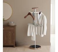 Servomuto autoportante con vassoio, appendiabiti in legno, barra per pantaloni, appendiabiti per camera da letto e ingresso
