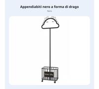 Servomuto con Cesto e Ruote Design Salvaspazio Carrello Portabiti per