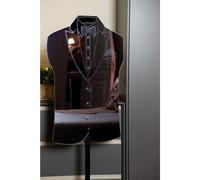 Servomuto in Cristallo Acrilico Gregory 30x47,5xh135 cm con asta e base in metallo colore nero colore , servo muto Blue blu