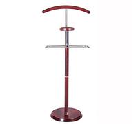 Servomuto in legno massello con appendiabiti e asta per pantaloni, supporto robusto per soggiorno e camera da letto, design elegante con base pesante per una nizzazione elegante