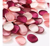 Serwalin 300 petali di rosa artificiali in seta, per matrimoni, colore bordeaux, petali finti per proposte, cestini, corridoi, addio al nubilato (4 colori misti)