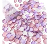 Serwalin 300 petali di rosa artificiali in seta, per proposte di matrimonio, proposte di matrimonio, viola e rosa, petali per una notte romantica, petali per matrimoni, addio al nubilato, decorazione