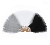 Serwalin 60 Pezzi Erba della pampa artificiale Decorativa,45 cm,Boho Decor,Fiori Secchi, Piume Erba Della Pampas Naturali per Matrimoni, Boho Decor, Home Decor (Nero&Grigio&Bianco)