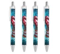 SERYMJ Guantoni da boxe In Thunder penna a sfera retrattile 0,5 mm punta fine inchiostro nero penne forniture per ufficio per insegnanti 4 pezzi