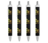 SERYMJ Let The Adventure Begin Print Penne a sfera per donne e uomini, penna a sfera retrattile da 0,5 mm, 4 pezzi