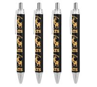 SERYMJ Life is Better with Goats Print Penne a sfera per donne e uomini 0,5 mm penna a sfera retrattile fine 4 pezzi