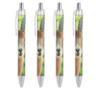 SERYMJ Penne a sfera retrattili a forma di capra con corna curve, punta fine da 0,5 mm, scrittura liscia, inchiostro gel, per ufficio, 4 pezzi