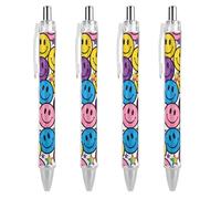 SERYMJ Stelle e penne a sfera nere a punta media da 0,55 mm, penna a sfera retrattile, con impugnatura super morbida, per uomini e donne, 4 pezzi