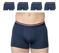 SES Boxer da uomo in cotone, confezione da 8 pezzi, taglie S-XXL, traspiranti e confortevoli, con elastan, morbido elastico in vita, boxer aderenti, blu navy/strisce, L