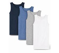 SES Canottiere da bambino, confezione da 4 pezzi, da 92 a 182, in cotone bianco e colorato, Confezione colorata, 128