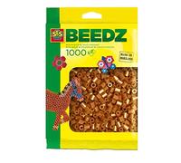 SES Creative 00705- Iron On Beads, 1000 Brown, for Crafting, Fusible Beads Set L