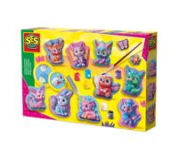 SES Creative 01342 Casting and Painting - Cute Fantasy Figure - Kit creativo per bambini dai 5 anni in su - Crea 11 divertenti figure tra cui draghi, unicorni, coniglietti e altro ancora