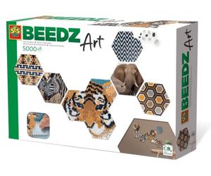 SES Creative 06022 Beedz Art-Hex Tiles Safari, Colori Assortiti