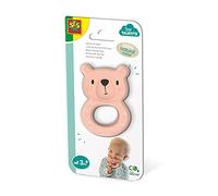 SES Creative 13162 - Orsetto massaggiagengive Bo - 100% gomma naturale - 100% gomma naturale; materiale sicuro e morbido (non tossico) e vernice; facile da impugnare e maneggiare per le mani piccole; età 3 mesi +