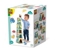 SES Creative 13202 - Torre impilabile con statuine di dinosauro, colore: giallo