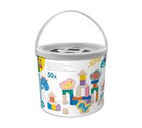 SES Creative 13204 blocchi in legno per impilare secchi Dinos 50 pezzi