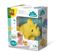 SES Creative 13212 Bath Triceratops-100% Natural Rubber, Yellow, Small