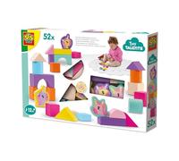 SES Creative 13251 - Mattoncini in legno per impilare unicorno, 52 pezzi