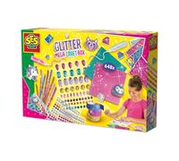 SES Creative 14139 Glitter Mega Craft Box - Kit creativo per bambini dai 5 anni in su - Include 65 adesivi diamantati XL, 360 adesivi rotondi con diamanti