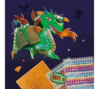 SES Creative 14296 - Kit creativo per bambini dai 5 anni in su, motivo: draghi colorati con parti in carta