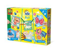SES Creative 14489 My First - 3 in 1 Fingerpainting, Colouring and Stickers