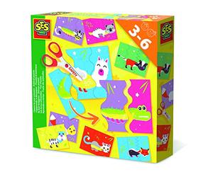 SES Creative 14647 I Learn to Use Scissors-Animal Puzzle, Diversi Colori