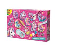 SES Creative 14723 Unicorno - Casting and Painting - Baby Unicorns - Kit creativo per bambini dai 5 anni in su - Crea 10 adorabili statuine di unicorno con gesso e stampo