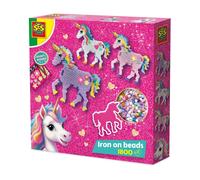SES Creative 14728 Unicorno - Perline di ferro - Kit creativo per bambini dai 5 anni in su - Crea 3 magici disegni di unicorno con 1800 perline colorate