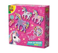 SES Creative 14728 Unicorno - Perline di ferro - Kit creativo per bambini dai 5 anni in su - Crea 3 magici disegni di unicorno con 1800 perline colorate