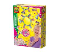 SES Creative 14747 Puffy Sticker Bracelets - Kit creativo per bambini dai 5 anni in su - Crea braccialetti alla moda con 60 adesivi glitterati gonfi per creare 30 ciondoli unici