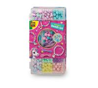 SES Creative 14749 - Set di Gioielli con Perline a Forma di Unicorno, per Bambini dai 3 Anni in su, con Scatola portaoggetti a 12 Scomparti