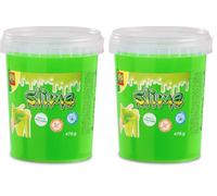 SES Creative 15031 - Muco verde neon in tazza, 470 g, giocattolo per bambini dai 3 anni in su (Confezione da 2)