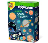 SES Creative 25123 - Kit Modello di Sistema Solare - Pianeti Luminosi e Stelle per Bambini - Astronomia Giocattoli educativi