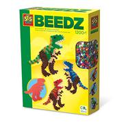 SES-Creative- Hobby e creatività Perline Dinosauro Perle da Stirare Trex, Multicolore, Small, 6117