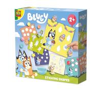SES Creative - Adesivi con Bluey - Personaggi di carta con colla per dita - 6 carte adesive e forme di carta Bluey - Giocattoli educativi - dai 2 anni in su