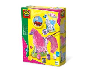 SES-Creative- Animals Set per Modellare e dipingere Cavalli con criniere Luccica